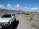 Heading to Goler Wash with puddles in the road, 