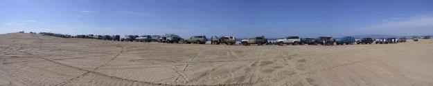 A very long line of Land Cruisers